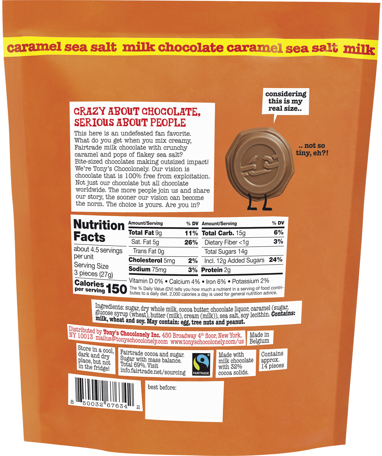 milk caramel sea salt Tiny Tony’s pouch-Tony’s Chocolonely United States