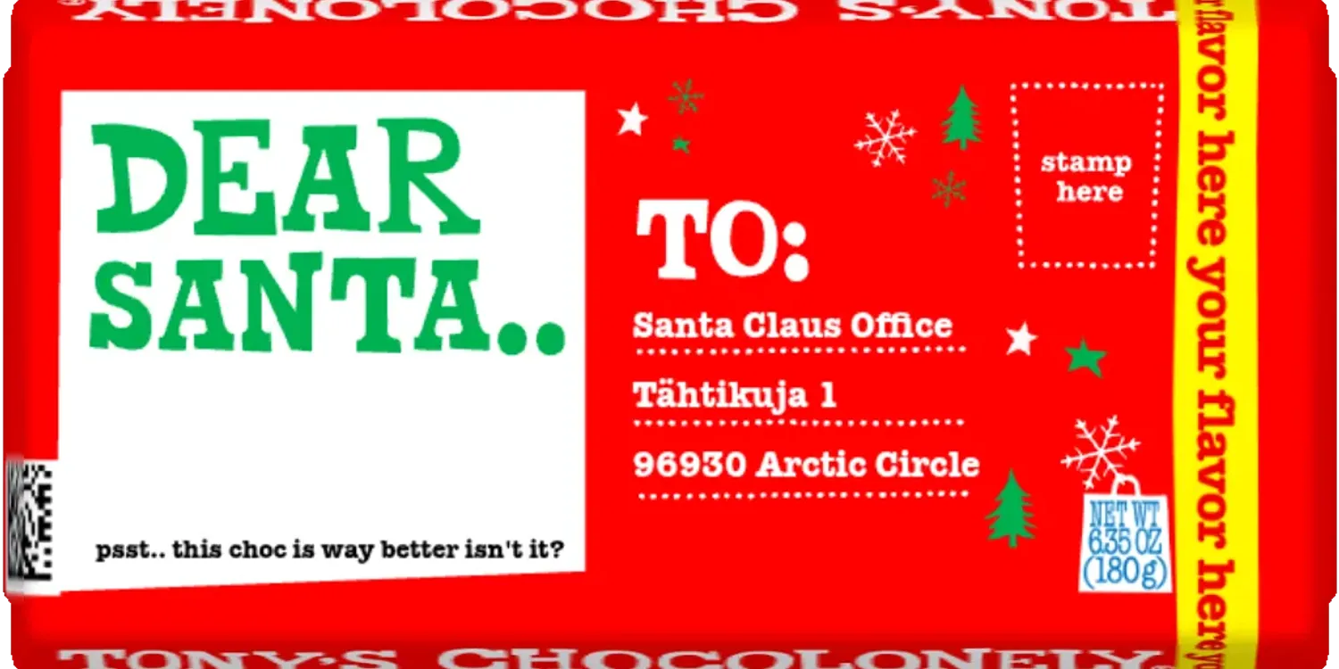 Dear Santa-Tony’s Chocolonely United States