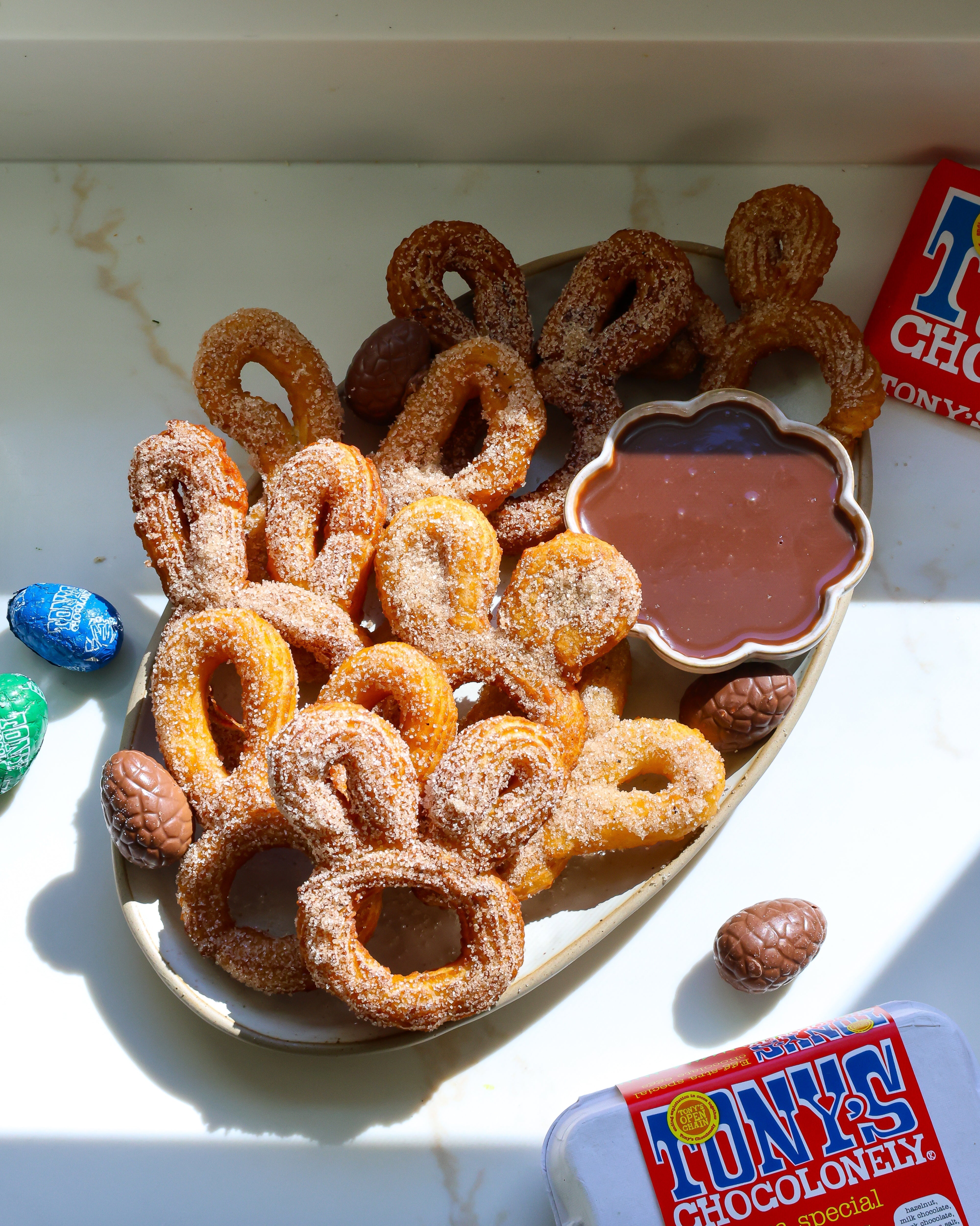 Bunny Churros with Chocolate Sauce