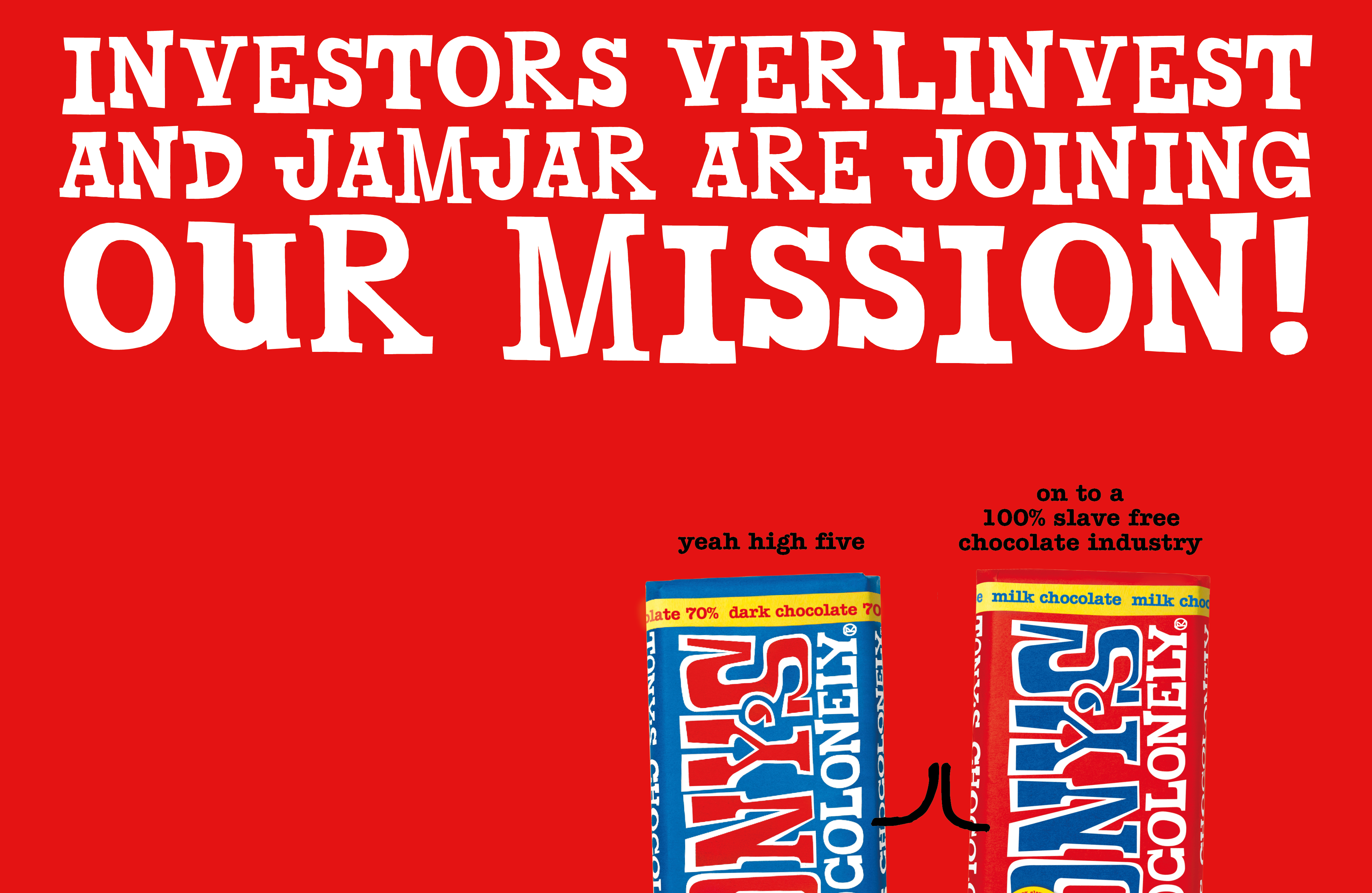 Verlinvest and JamJar invest in our mission!-Tony’s Chocolonely United States