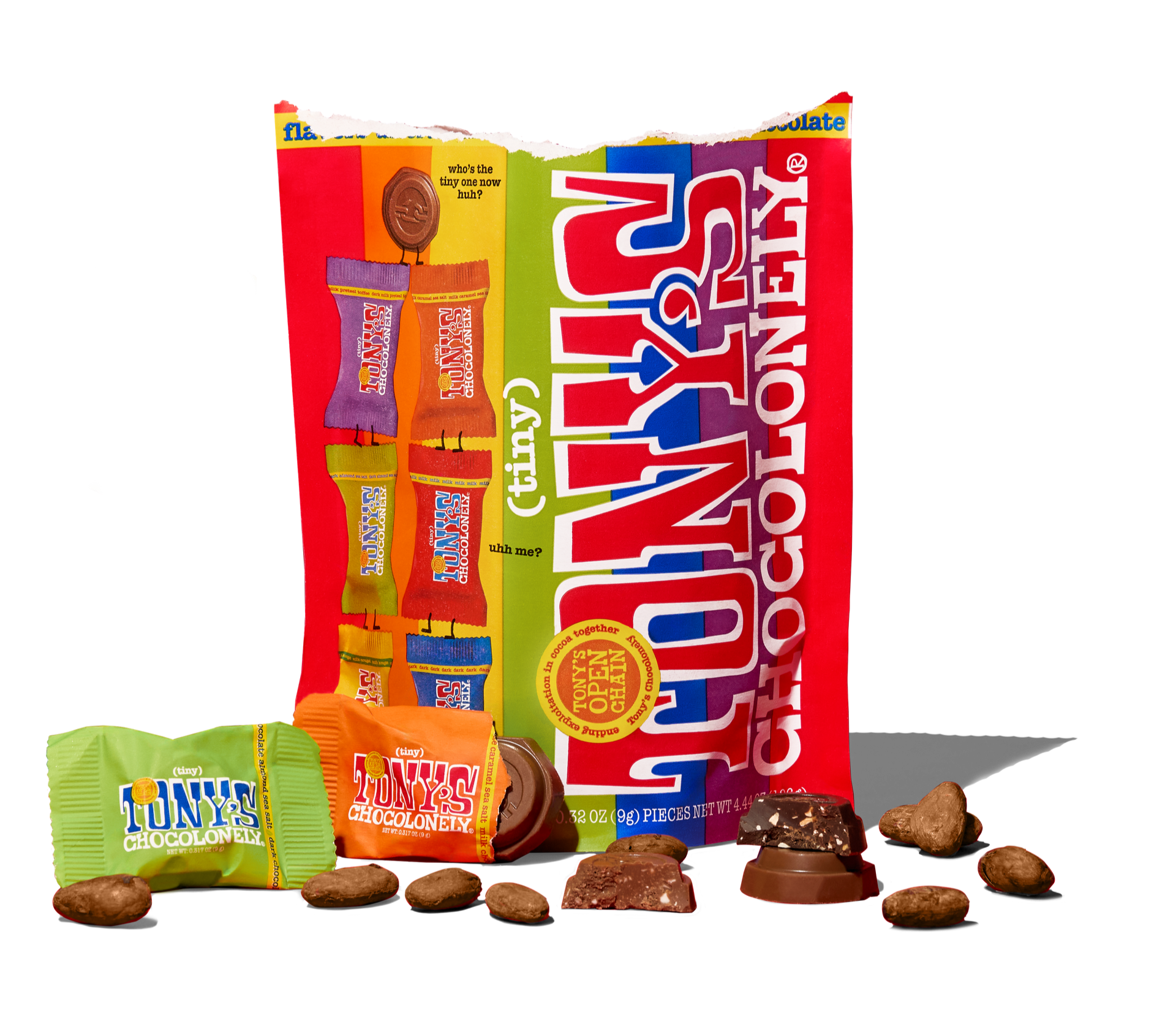Tony's Chocolonely Tiny Tony's chocolate pouch with 6 flavors